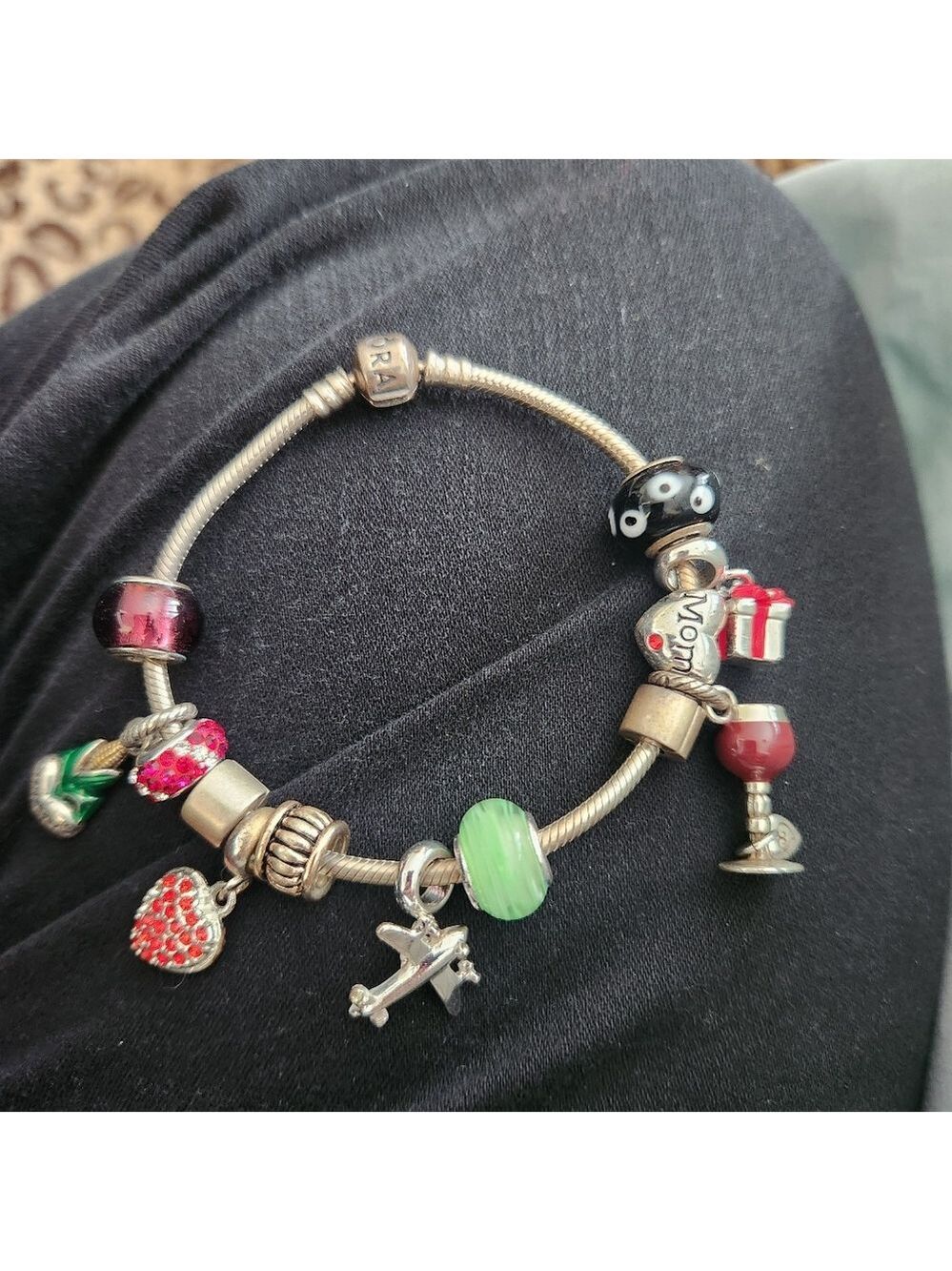 In Original Box Authentic Pandora Charm Bracelet 925 Silver with 11charms - Picture 5 of 6